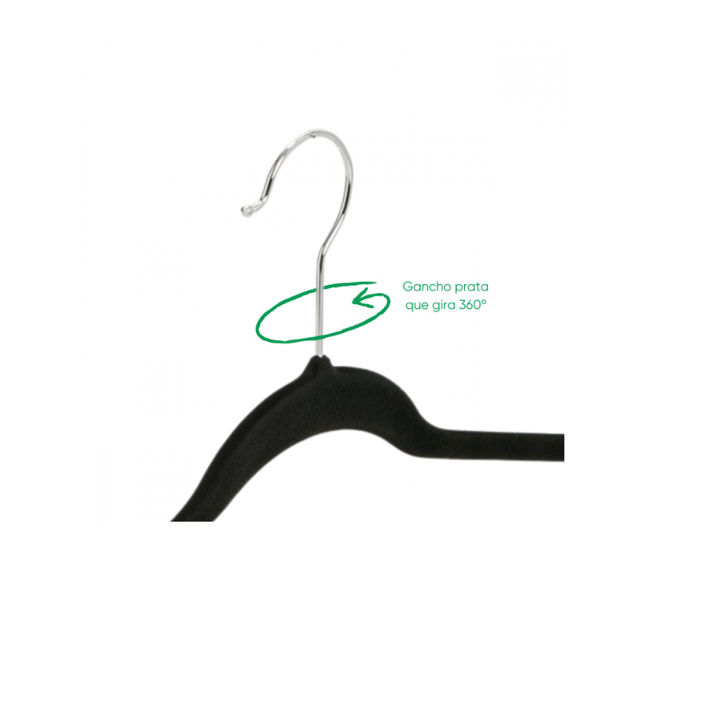Kit Cabide 50 Cabides de Veludo Adulto - 42 cm