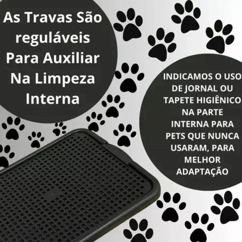 Banheiro Inteligente para Cachorro – Sanitário Higiênico com Grade e Bandeja Coletora para Cães