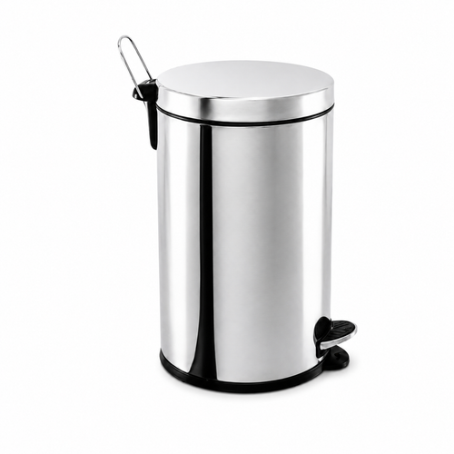 Lixeira com Pedal e Balde 12 Litros em Aço Inox