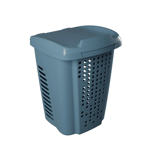 Cesto Organizador de Roupas 70 Litros com Tampa – Grande, Resistente e Ventilado para Lavanderia e Banheiro