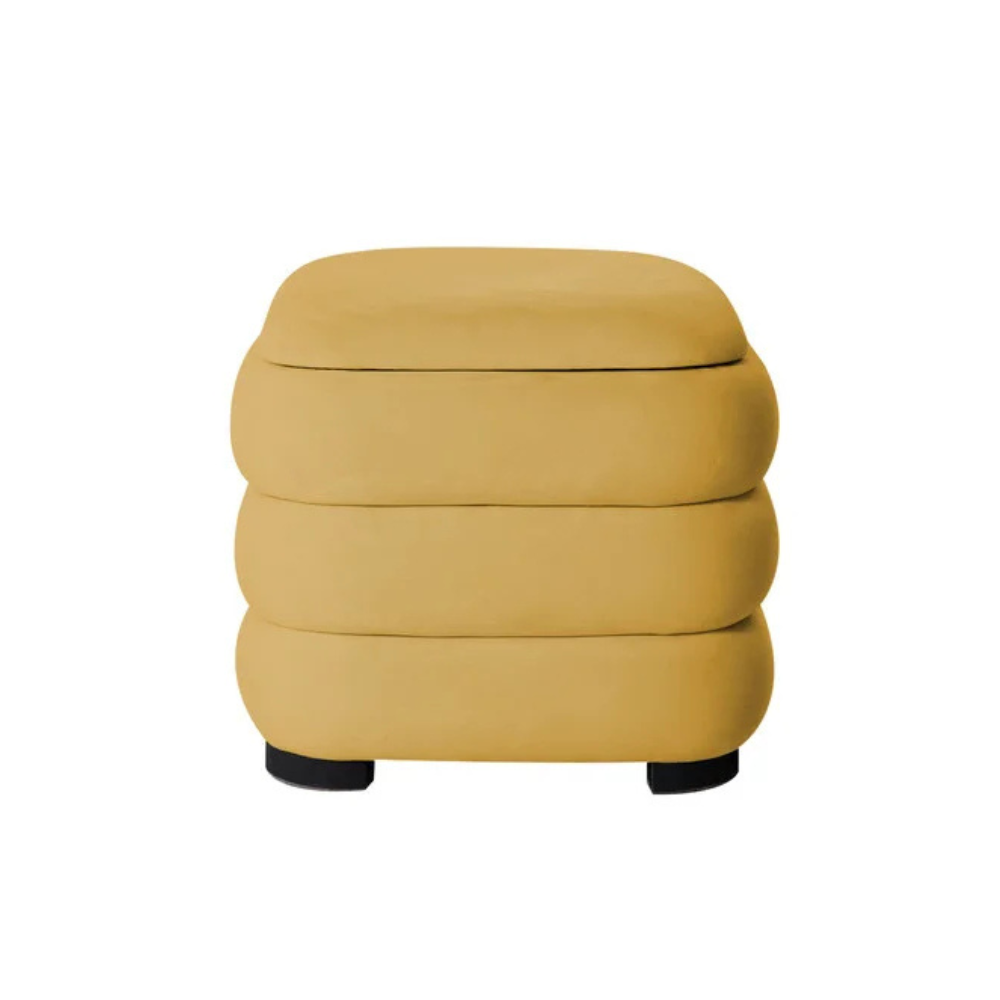 Puff Baú Bouclé Valle Natural Premium