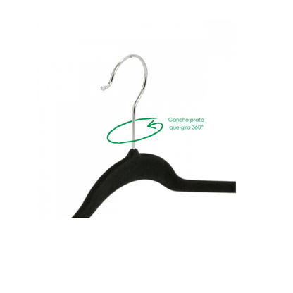 Kit Cabide 50 Cabides de Veludo Adulto - 42 cm