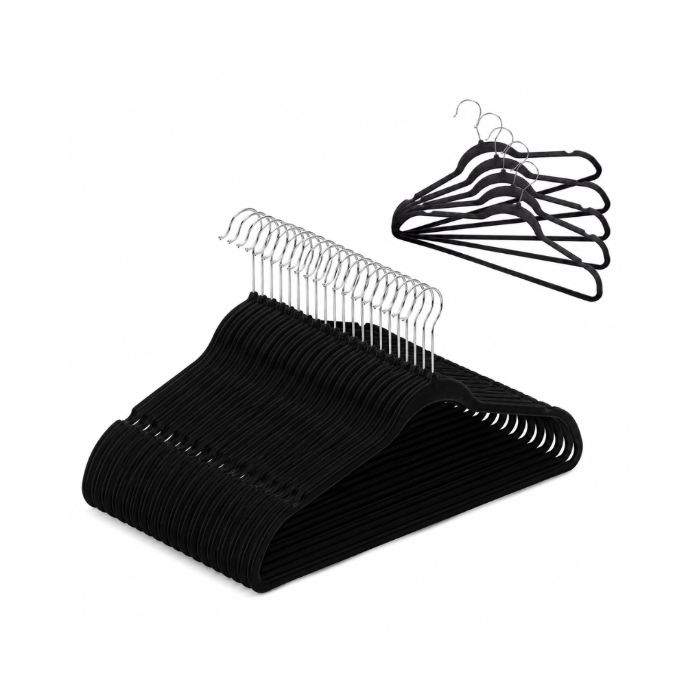 Kit Cabide 50 Cabides de Veludo Adulto - 42 cm