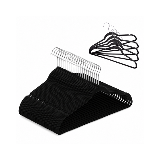 Kit Cabide 50 Cabides de Veludo Adulto - 42 cm