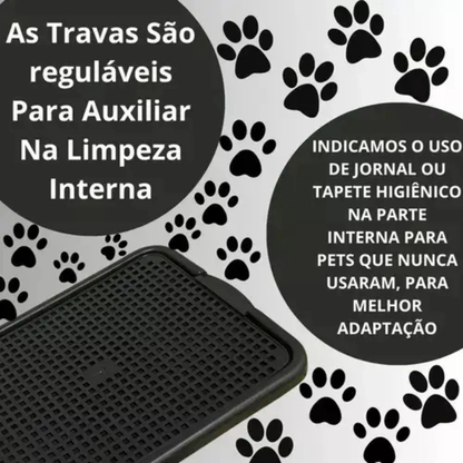 Banheiro Inteligente para Cachorro – Sanitário Higiênico com Grade e Bandeja Coletora para Cães
