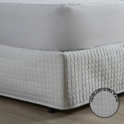 Saia para Cama Box Casal Padrão Matelada 150 Fios – Acabamento Quadriculado Elegante e Fácil de Instalar