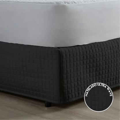 Saia para Cama Box Casal Padrão Matelada 150 Fios – Acabamento Quadriculado Elegante e Fácil de Instalar