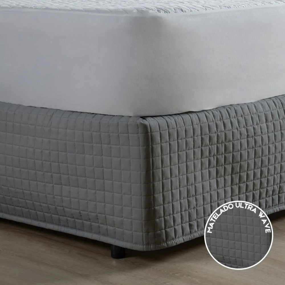 Saia para Cama Box Casal Padrão Matelada 150 Fios – Acabamento Quadriculado Elegante e Fácil de Instalar