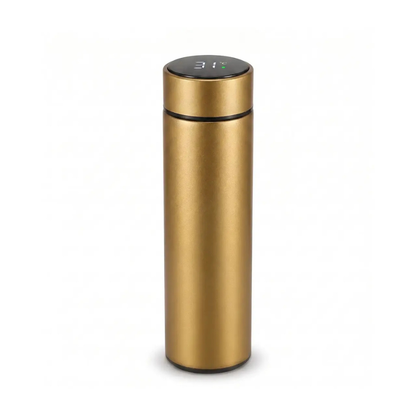 Garrafa Térmica Inteligente 500ml com Display de Temperatura LED – Inox a Vácuo para Bebidas Quentes e Geladas