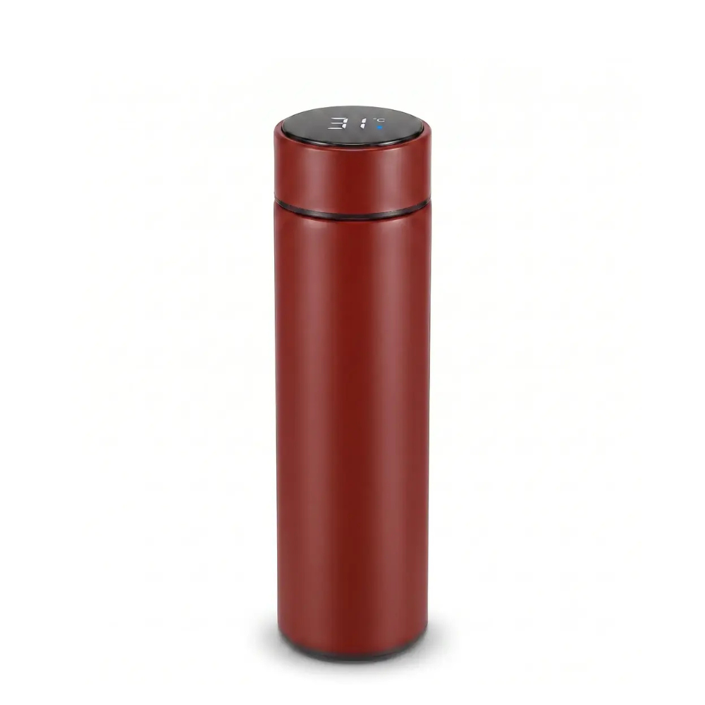 Garrafa Térmica Inteligente 500ml com Display de Temperatura LED – Inox a Vácuo para Bebidas Quentes e Geladas