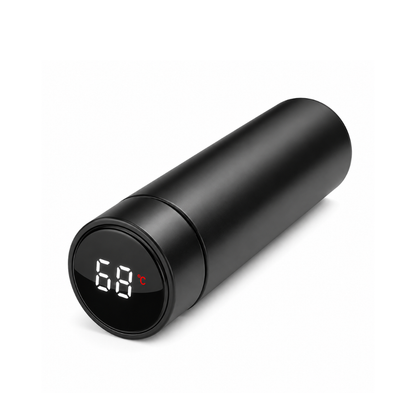 Garrafa Térmica Inteligente 500ml com Display de Temperatura LED – Inox a Vácuo para Bebidas Quentes e Geladas
