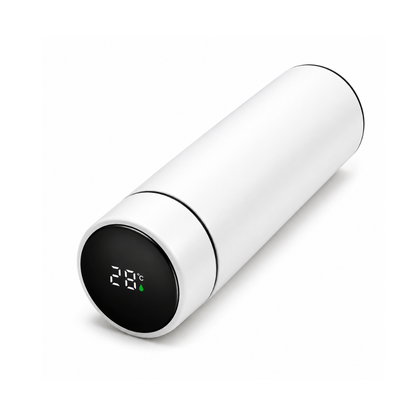 Garrafa Térmica Inteligente 500ml com Display de Temperatura LED – Inox a Vácuo para Bebidas Quentes e Geladas