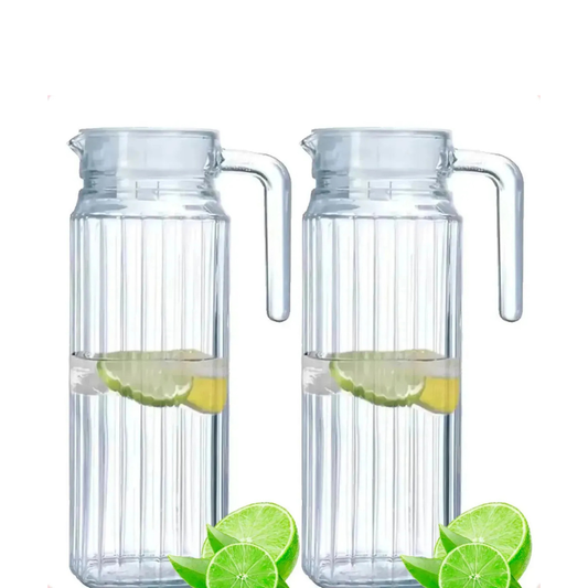 Kit 2 Jarras de Vidro 1 Litro com Tampa