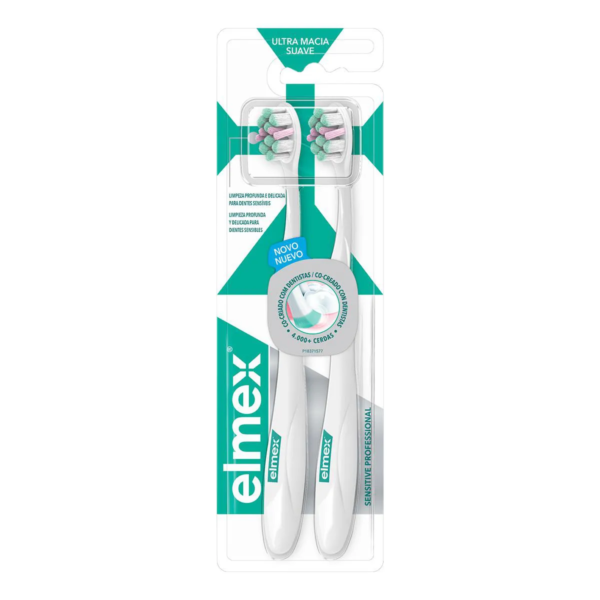 Kit Escova de Dente Elmex Sensitive Professional Ultra Macia Suave 2 unidades