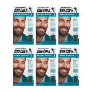 Grecin 5 Barba e Bigode 28g M - 90 Castanho - Kit C / 6un