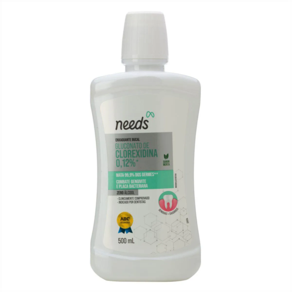 Enxaguante Bucal Needs Clorexidina 0,12% Menta Sem Álcool 500ml