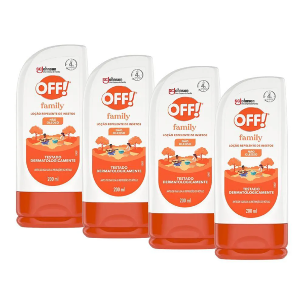 Kit 4 Repelentes Loção Off! Family 200ml Cada