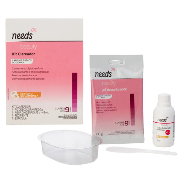 Kit Descolorante de Pelos Needs Beauty Extrato de Camomila