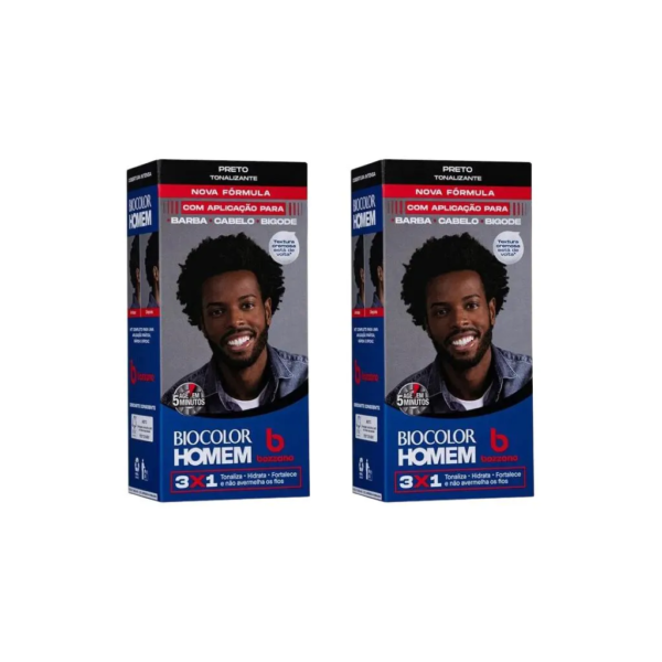Coloraçao Biocolor Homem Bozzano Preto - Kit C / 2un