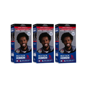 Coloraçao Biocolor Homem Bozzano Preto - Kit C / 3un