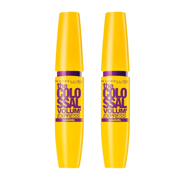Kit Maybelline NY Máscara de Cílios The Colossal Volum' Express Lavável Preto, 9.2ml - 2 unidades
