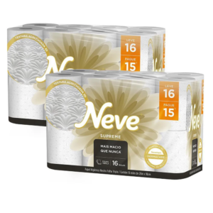 Kit 2 Papel Higiênico Neve Supreme Folha Tripla Leve 16un Cada
