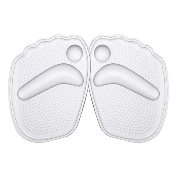 Par Palmilha Ortopédica Protetor Para Pés Almofadas Silicone Sapato Branco