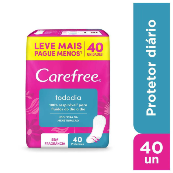 Protetor Diário Carefree Todo Dia Sem Perfume 40 unidades