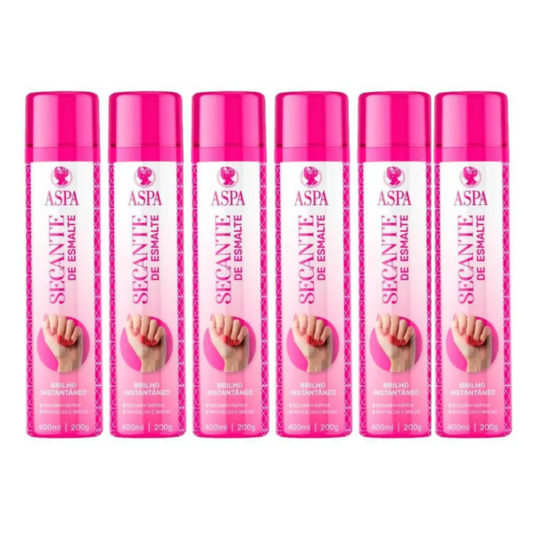 Kit 6Un Spray Secante de Esmalte Aspa - 400ml - Seca Instantaneo