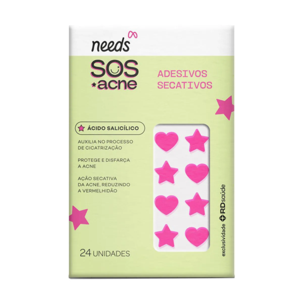 Adesivo Secativo para Acne Needs SOS Acne Ácido Salicílico 24 unidades