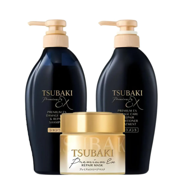 Tsubaki Premium Ex Repair Shampoo 450ml + Condicionador 450ml + Premium Ex Repair Mascara 180g