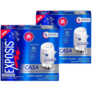 2 Aparelhos Repelente Elétrico + Refil Exposis Casa 32,9Ml