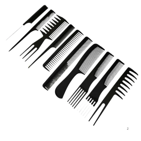 Kit 10 Pentes Profissional Cabeleireiro Pente Fino Garfo Salão Barbeiro para Corte