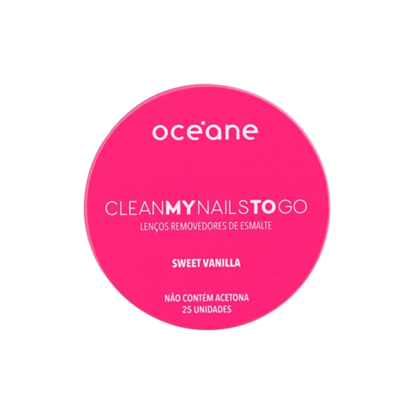 Lenços Removedores de Esmalte Océane Clean My Nails To Go Sweet Vanilla 25 unidades