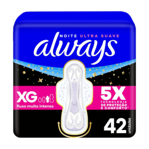 Absorvente Always Noite Ultra Suave com Abas 42 Unidades