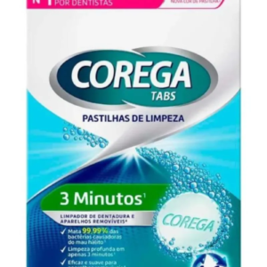 Corega Tabs Limpador de Próteses Dentárias Sabor Menta 30 Pastilhas
