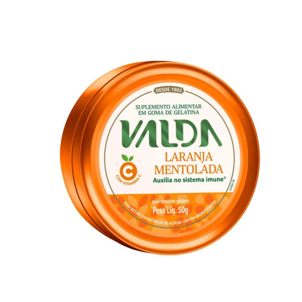 Balas de Gelatina Vitamina C Valda C Laranja Mentolada 50g
