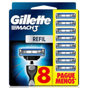 Carga para Aparelho de Barbear Gillette Mach3 com 8 unidades