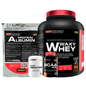 Kit Waxy Whey 2kg + Albumina 500g + Bcaa 100g Tangerina + Power Creatina 100g – Bodybuilders