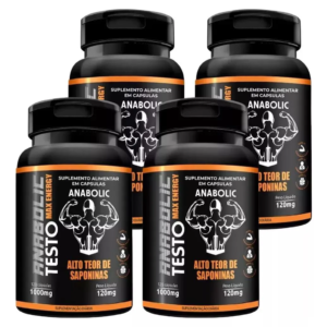 Kit 4 Tribus Anabolic Testo Alto em Saponinas 120 cápsulas