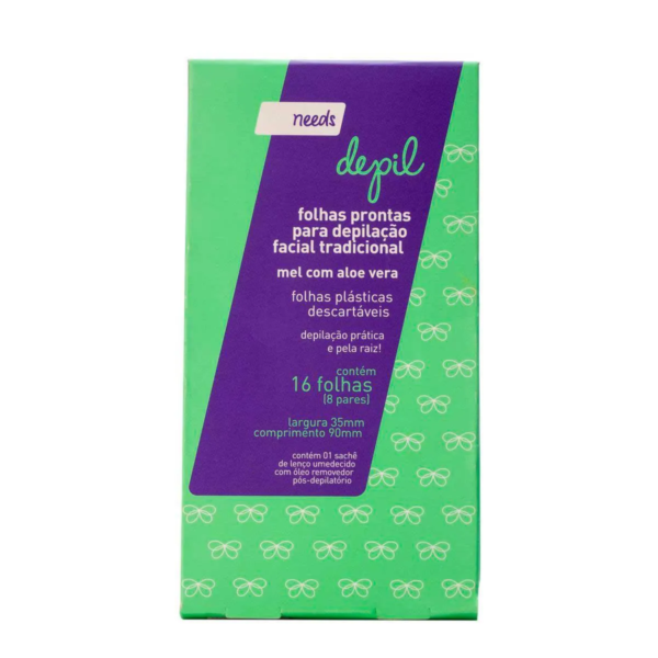 Folha Depilatória Facial Needs Depil Mel 16 Folhas