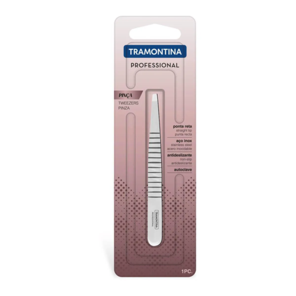 Pinça de Ponta Reta Tramontina Professional Inox com 1 unidade