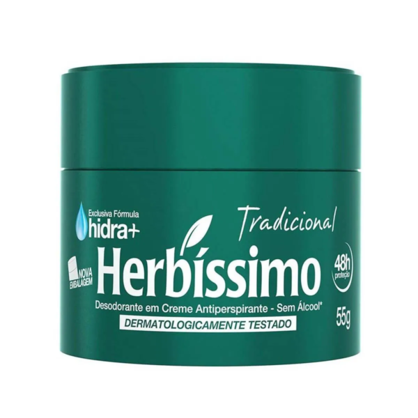 Desodorante Antitranspirante Creme Herbíssimo Tradicional 48h 55g