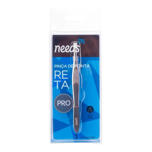 Pinça de Ponta Reta Needs PRO Inox 1 Unidade