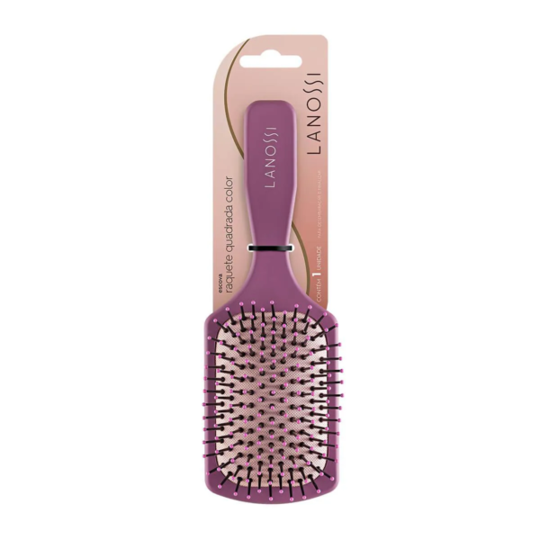 Escova de Cabelo Lanossi Color Raquete Quadrada - 1 unidade