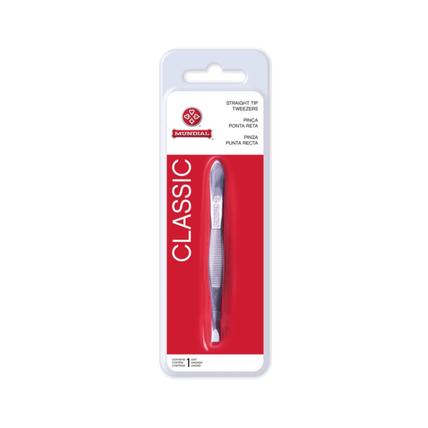 Pinça Ponta Reta Longa Mundial 109BL Inox - 1 Unidade