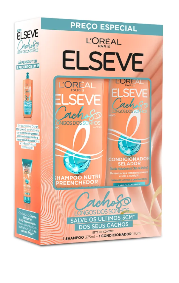 Kit L'Oréal Paris Elseve Cachos Longos dos Sonhos Shampoo 375ml + Condicionador 170ml