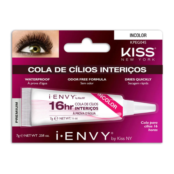 Cola para Cílios Postiços I-ENVY by Kiss NY 16h Incolor com 1 unidade