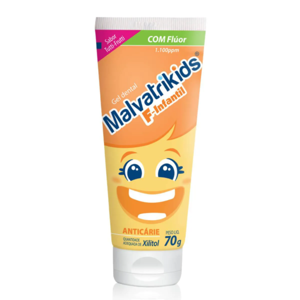 Gel Dental Malvatrikids F-Infantil Anticárie Tutti-Frutti com 70g