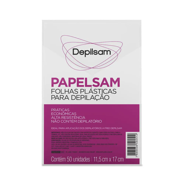 Papelsam Folhas Plásticas para Depilção Depilsam 50 Fls